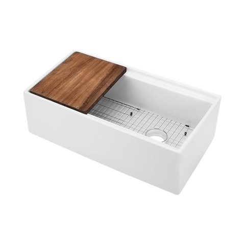 Fireclay farmhouse workstation sink